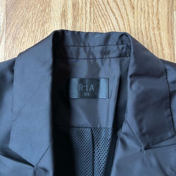 RtA Clark Double-Breasted Nylon Blazer Black XS - Picture 3 of 5